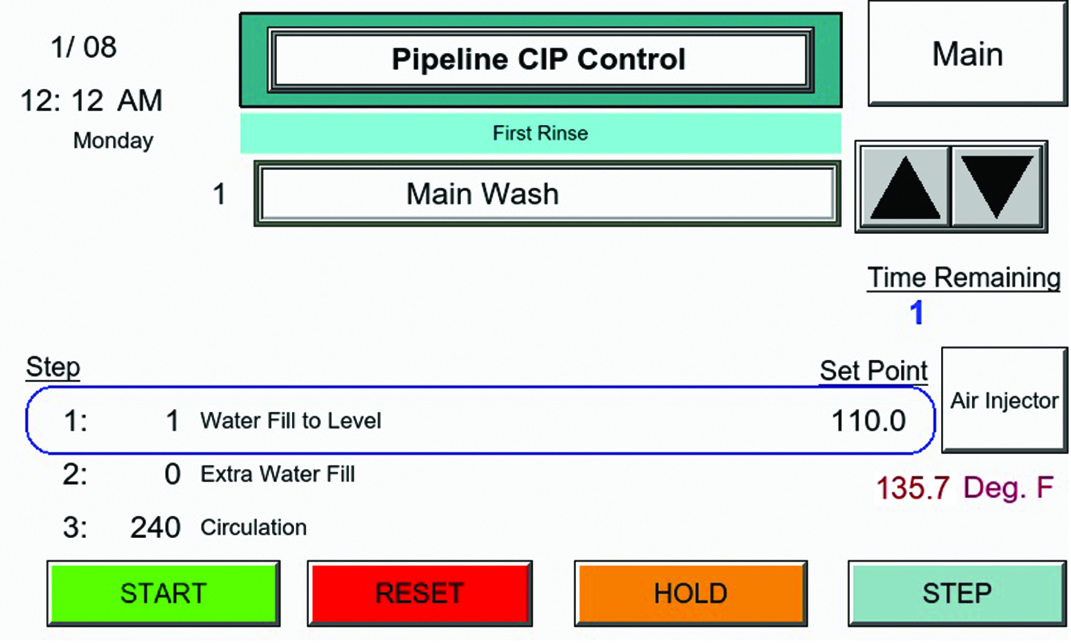 Wash control UI