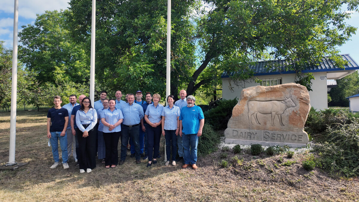 The Dairy Service Team on a hot summer day. Note at the day the picture was taken, a big part of the team was out in the field, servicing their clients