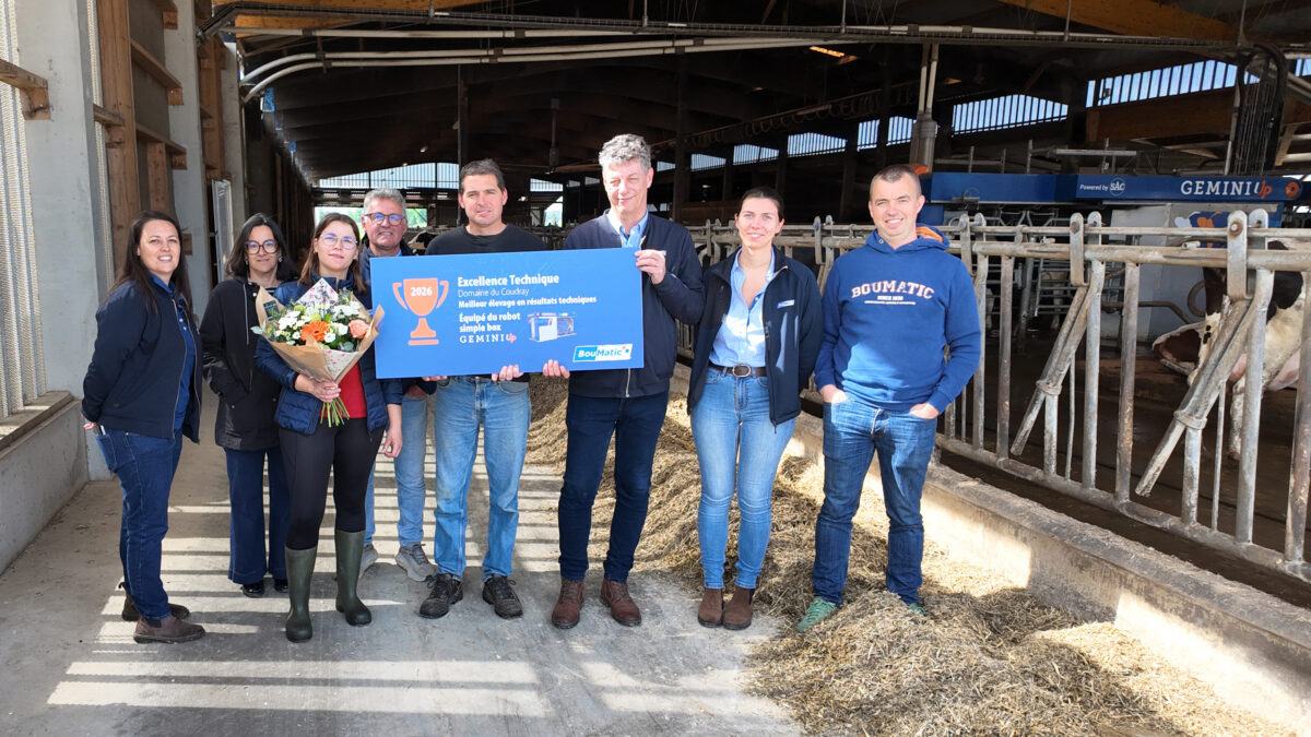 The SCEA of Domaine du Coudray is equipped with the Gemini Up single-box milking robot. The farm now stands out as one of the most high-performing in the world—an excellent opportunity to highlight the quality of their management. Discover how, thanks to a targeted approach, they have succeeded in achieving such results.